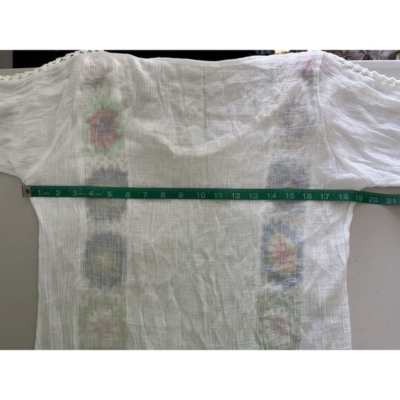 Shein Boho Multicolor Crochet White Cover Up Size L Swimwear - Picture 4 of 5